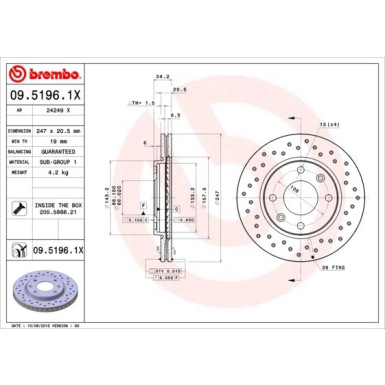 Brembo | Bremsscheibe | 09.5196.1X