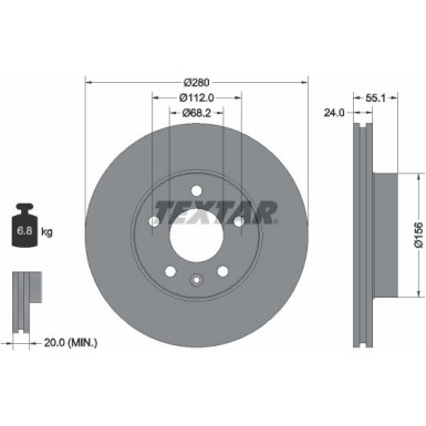 Textar | Bremsscheibe | 92083805