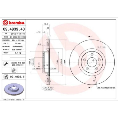 Brembo | Bremsscheibe | 09.4939.41