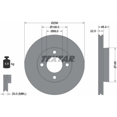 Textar | Bremsscheibe | 92026000