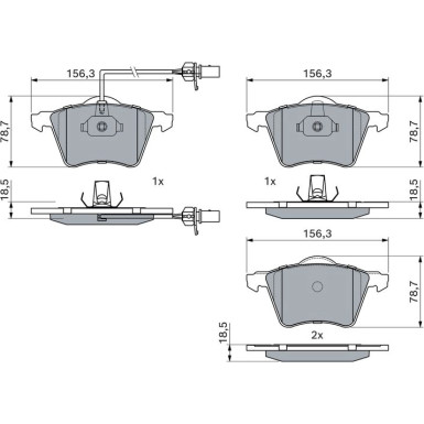 BOSCH | Bremsbelagsatz, Scheibenbremse | 0 986 424 780