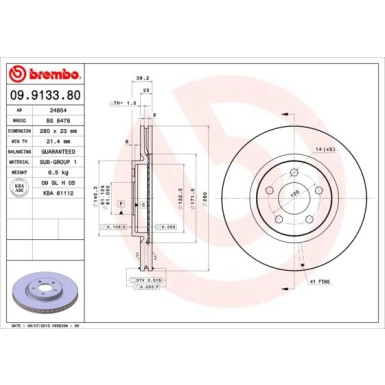 Brembo | Bremsscheibe | 09.9133.81