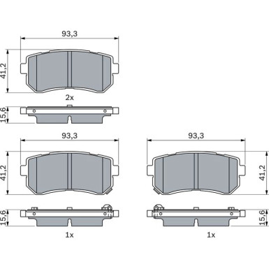 BOSCH | Bremsbelagsatz, Scheibenbremse | 0 986 424 956