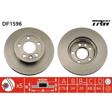 TRW | Bremsscheibe | DF1596