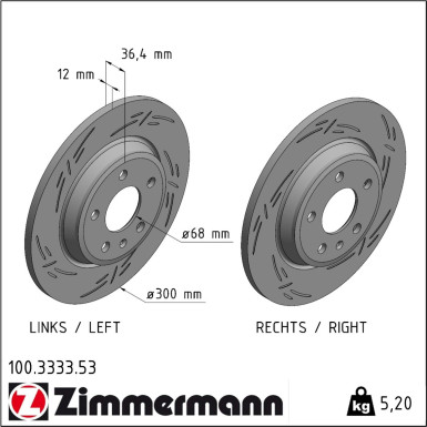 Zimmermann | Bremsscheibe | 100.3333.53