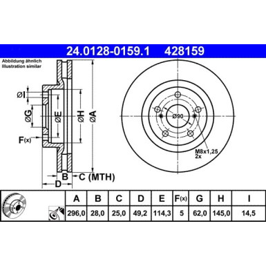 ATE | Bremsscheibe | 24.0128-0159.1