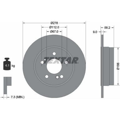 Textar | Bremsscheibe | 92058000