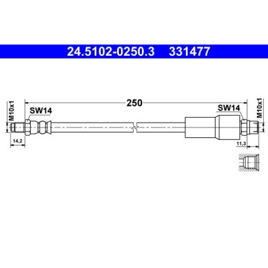 ATE | Bremsschlauch | 24.5102-0250.3