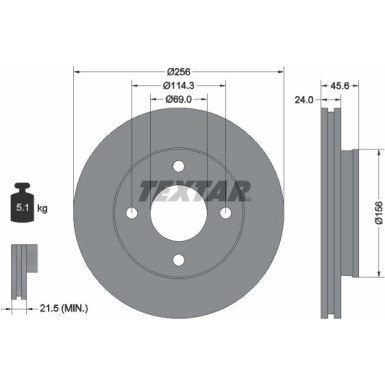 Textar | Bremsscheibe | 92134803