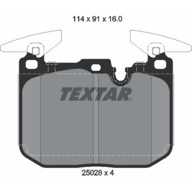 Textar | Bremsbelagsatz, Scheibenbremse | 2502807