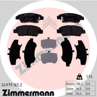 Zimmermann | Bremsbelagsatz, Scheibenbremse | 24979.165.2