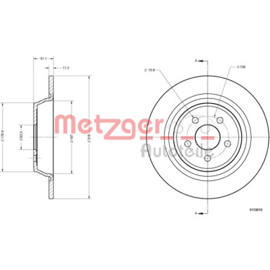 Metzger | Bremsscheibe | 6110818