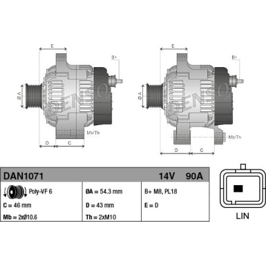 Denso | Generator | DAN1071