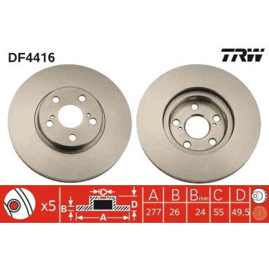 TRW | Bremsscheibe | DF4416