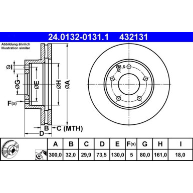 ATE | Bremsscheibe | 24.0132-0131.1