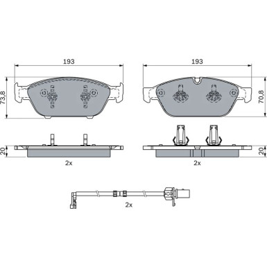 BOSCH | Bremsbelagsatz, Scheibenbremse | 0 986 494 987