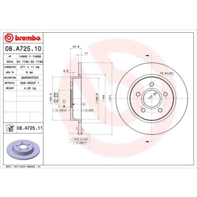 Brembo | Bremsscheibe | 08.A725.11