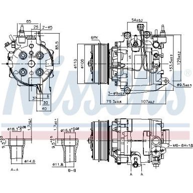 Nissens | Kompressor, Klimaanlage | 890195