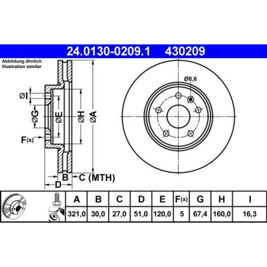 ATE | Bremsscheibe | 24.0130-0209.1