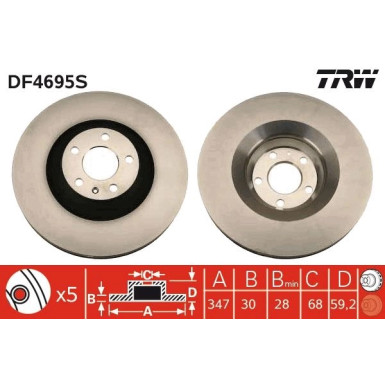 TRW | Bremsscheibe | DF4695S