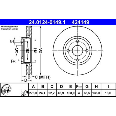 ATE | Bremsscheibe | 24.0124-0149.1