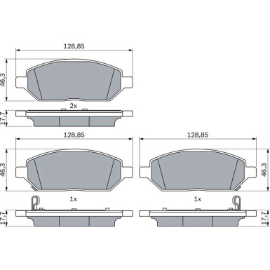 BOSCH | Bremsbelagsatz, Scheibenbremse | 0 986 424 842