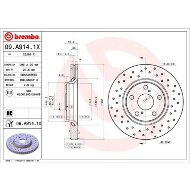 Brembo | Bremsscheibe | 09.A914.1X