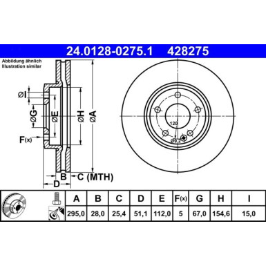 ATE | Bremsscheibe | 24.0128-0275.1