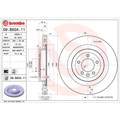 Brembo | Bremsscheibe | 09.B504.11