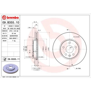 Brembo | Bremsscheibe | 09.B355.11