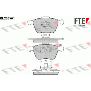 FTE | Bremsbelagsatz, Scheibenbremse | 9010590