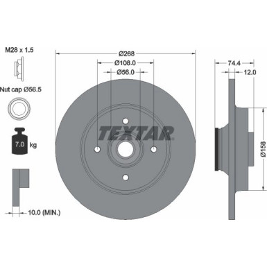 Textar | Bremsscheibe | 92168703