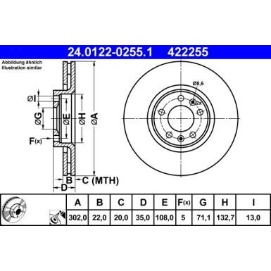 ATE | Bremsscheibe | 24.0122-0255.1