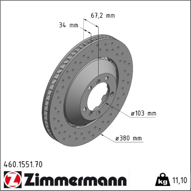 Zimmermann | Bremsscheibe | 460.1551.70