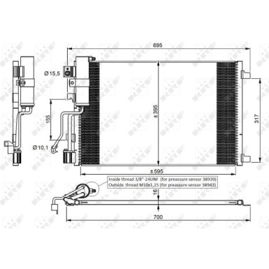 NRF | Kondensator, Klimaanlage | 35974