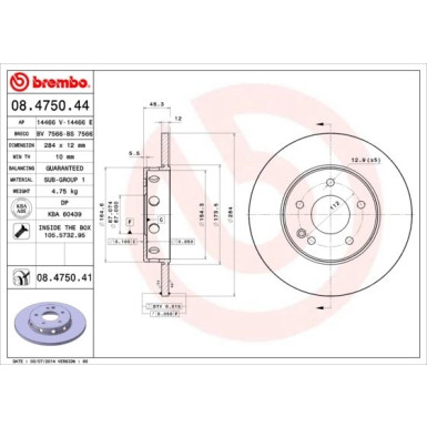 Brembo | Bremsscheibe | 08.4750.41