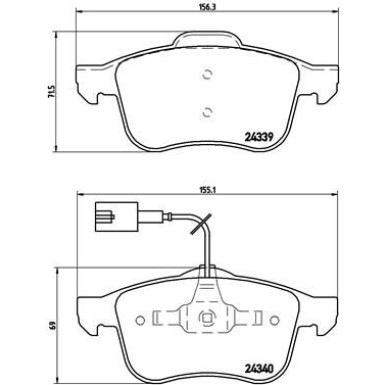 Brembo | Bremsbelagsatz, Scheibenbremse | P 23 103