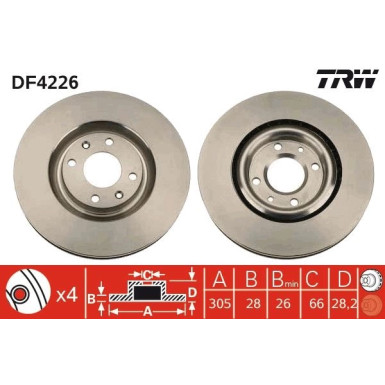 TRW | Bremsscheibe | DF4226