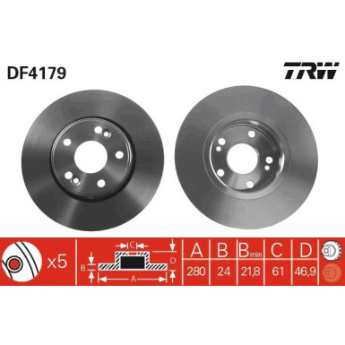 TRW | Bremsscheibe | DF4179