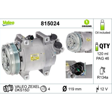 Valeo | Kompressor, Klimaanlage | 815024