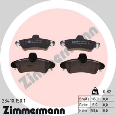 Zimmermann | Bremsbelagsatz, Scheibenbremse | 23410.150.1