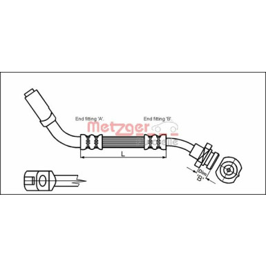 Metzger | Bremsschlauch | 4114723