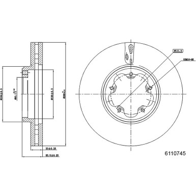 Metzger | Bremsscheibe | 6110745