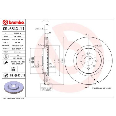 Brembo | Bremsscheibe | 09.6843.11