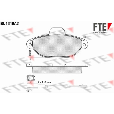 FTE | Bremsbelagsatz, Scheibenbremse | 9010107