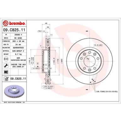 Brembo | Bremsscheibe | 09.C825.11