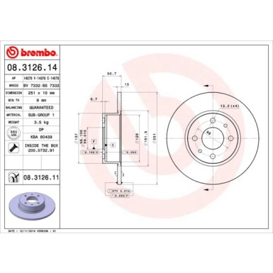 Brembo | Bremsscheibe | 08.3126.11