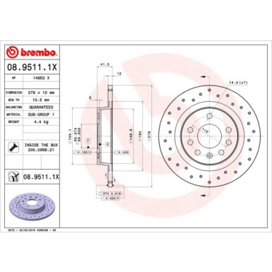 Brembo | Bremsscheibe | 08.9511.1X