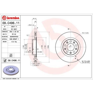 Brembo | Bremsscheibe | 09.C496.11