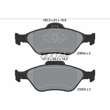 Textar | Bremsbelagsatz, Scheibenbremse | 2360406